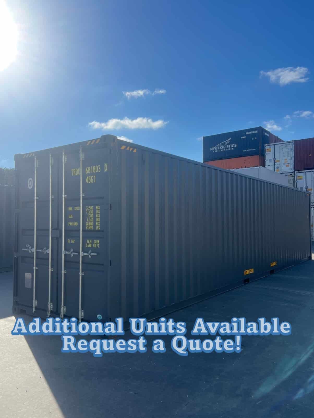 New 40’ High Cube Container